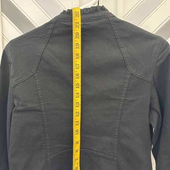 Christine Alexander Women's S Black Studded Rhinestone‎ Ruffle Full Zip Jacket - Picture 14 of 16